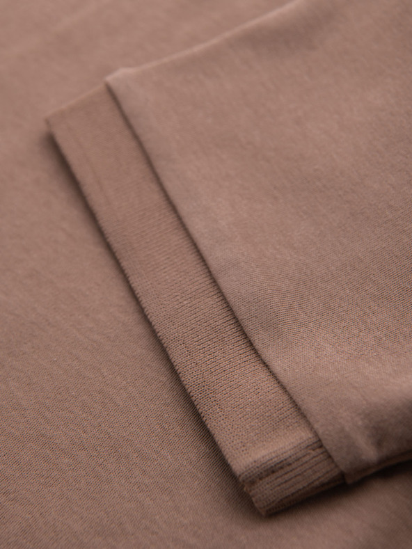 Ombre Clothing Férfi cipzáras pólóing - világosbarna