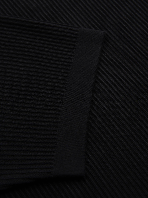 Ombre Clothing Férfi pólóing nyitott gallérral, gomblyuk nélkül - fekete