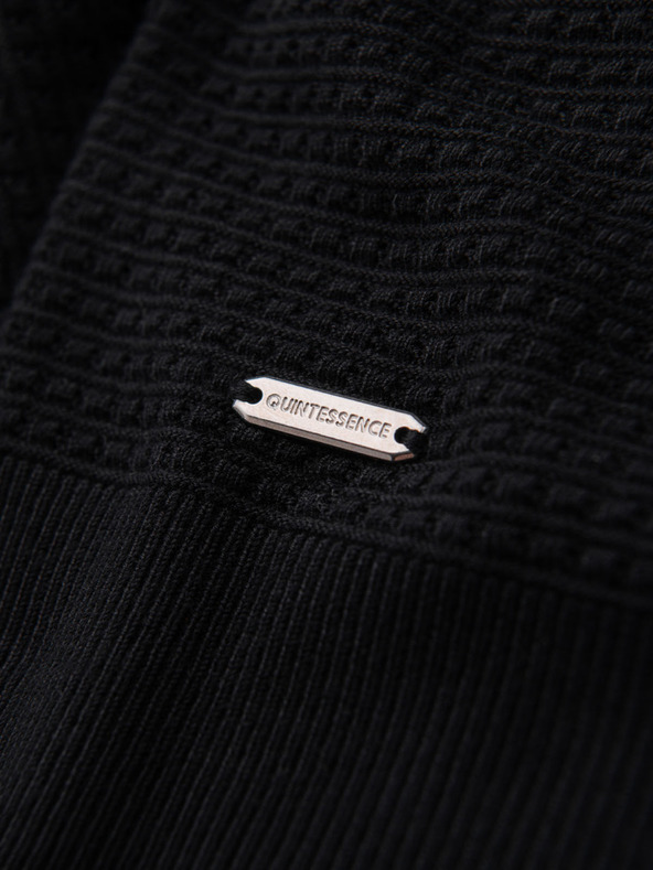 Ombre Clothing Férfi kötött gomblyuk nélküli pólóing - fekete