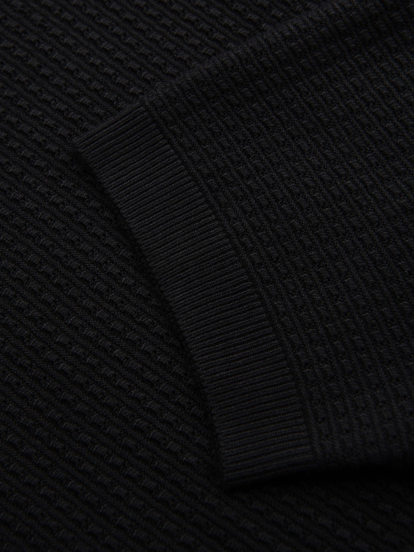 Ombre Clothing Férfi kötött gomblyuk nélküli pólóing - fekete