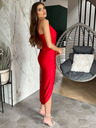 Edoti KENDALL piros midi ruha oldalsó hasítékkal