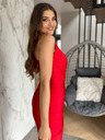 Edoti KENDALL piros midi ruha oldalsó hasítékkal