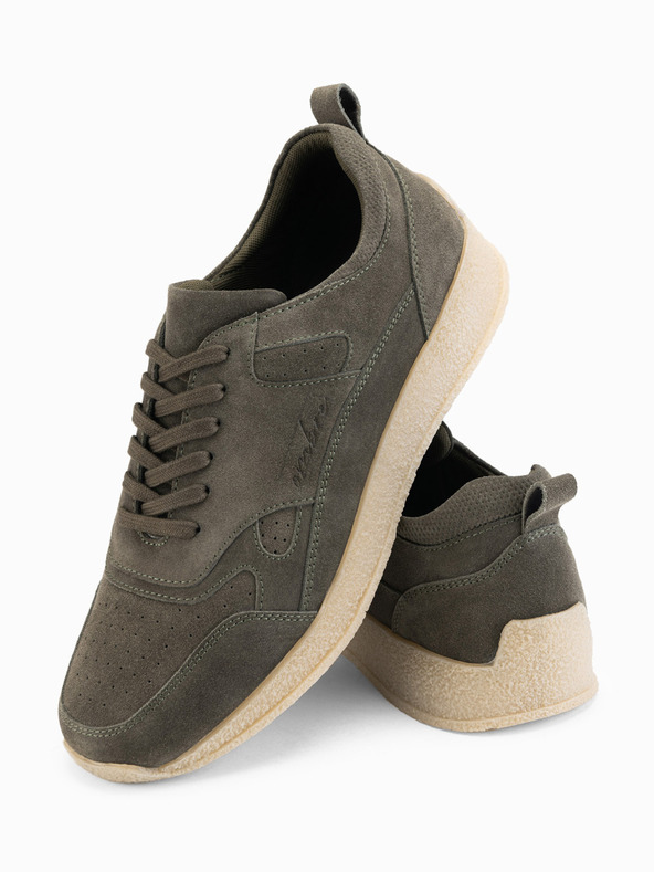 Ombre Clothing Férfi könnyű velúr sportcipő - olíva