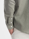 Ombre Clothing Férfi vászon ing álló gallérral és zsebbel REGULAR FIT - khaki
