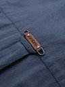 Ombre Clothing Férfi vászon ing klasszikus gallérral és zsebbel REGULAR FIT - kék