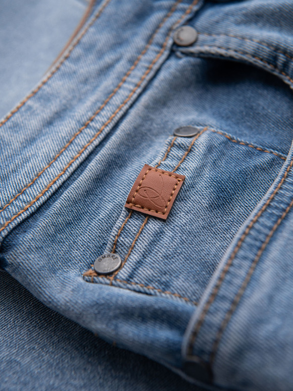 Ombre Clothing Férfi farmer rövidnadrág klasszikus szabással - világoskék