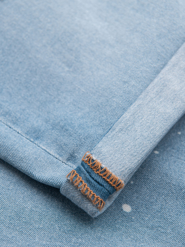 Ombre Clothing Férfi farmer rövidnadrág szakadt szárral - világoskék