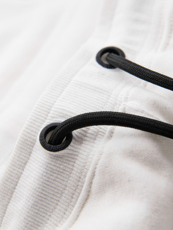 Ombre Clothing Férfi rövid melegítő rövidnadrág széles csíkokkal - fehér