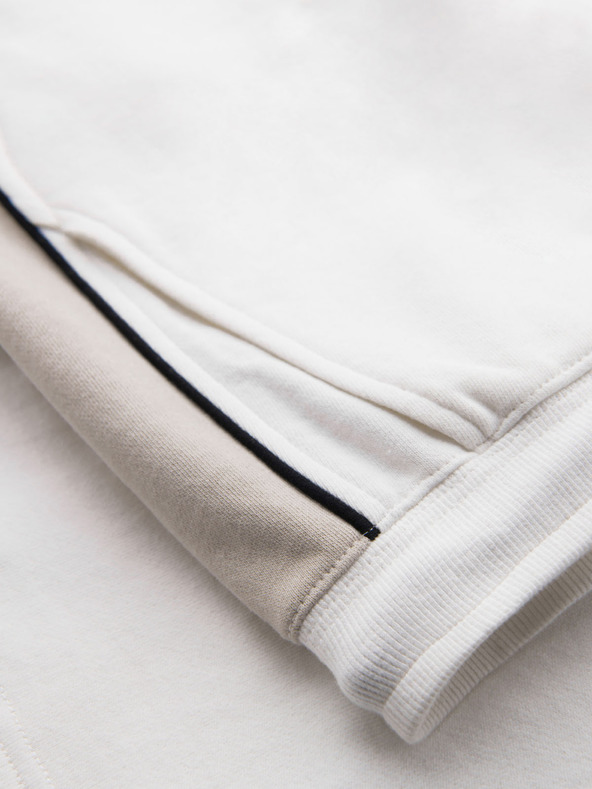 Ombre Clothing Férfi rövid melegítő rövidnadrág széles csíkokkal - fehér