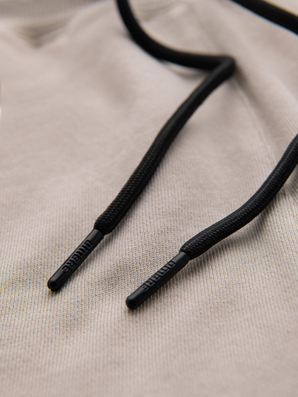 Ombre Clothing Férfi rövid melegítő rövidnadrág széles csíkokkal - bézs