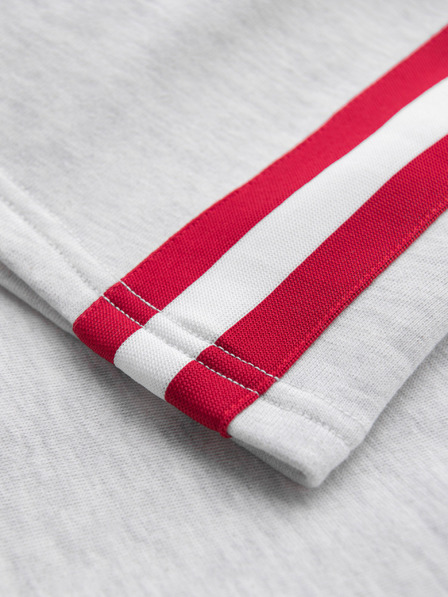 Ombre Clothing Férfi melegítő rövidnadrág szegéllyel és bordás derékkal - szürke melír