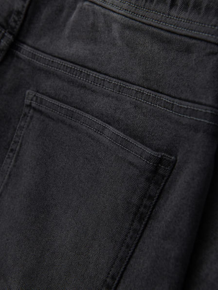 Ombre Clothing Férfi rövidnadrág rugalmas derékkal és mosott hatással - szürke