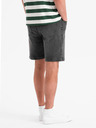 Ombre Clothing Férfi rövidnadrág rugalmas derékkal és mosott hatással - szürke