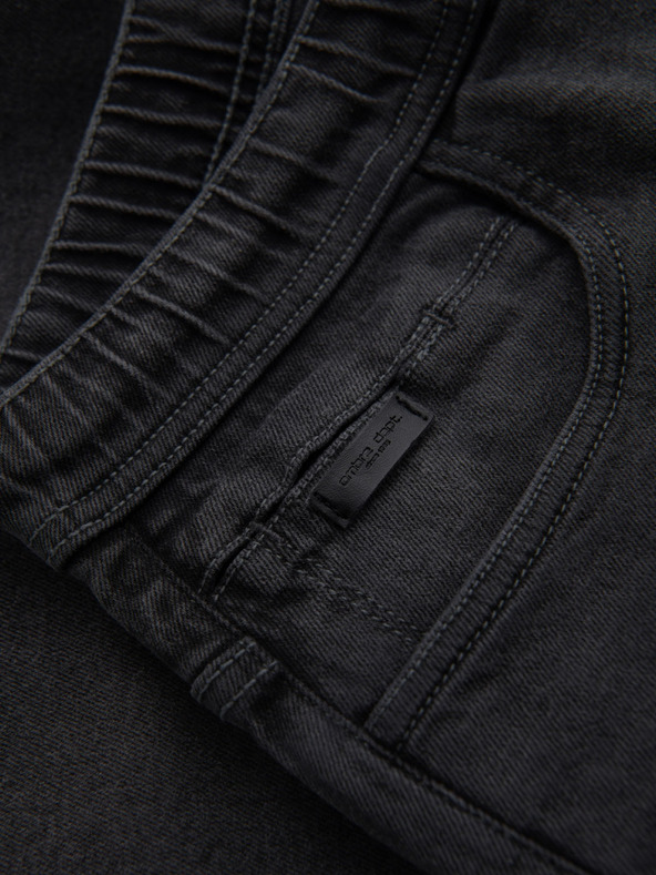 Ombre Clothing Férfi rövidnadrág rugalmas derékkal és mosott hatással - szürke