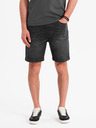Ombre Clothing Férfi rövidnadrág rugalmas derékkal és mosott hatással - fekete