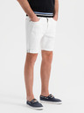 Ombre Clothing Férfi farmer rövidnadrág felhajtott szárral - fehér