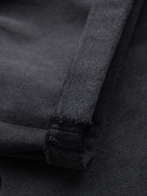 Ombre Clothing Férfi rövid farmer rövidnadrág szakadással és felhajtott szárral - szürke