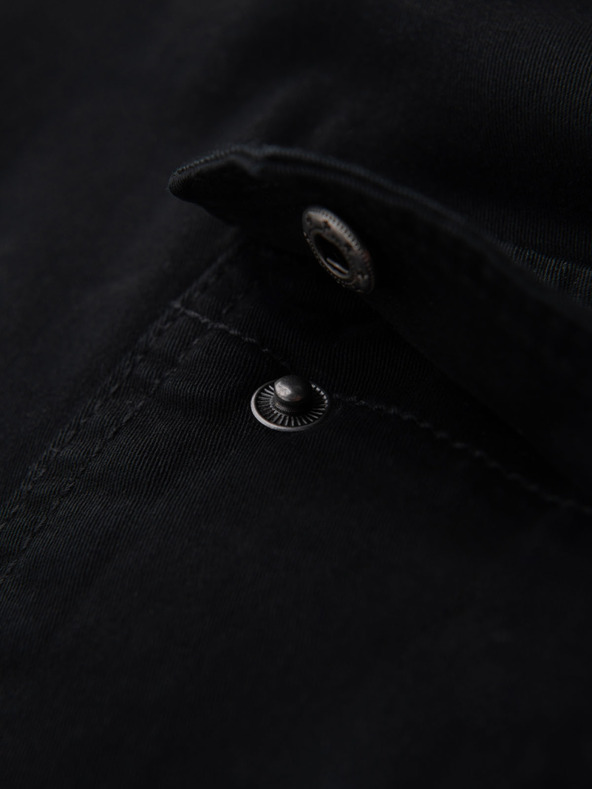 Ombre Clothing Férfi pamut rövidnadrág rugalmas derékkal - fekete