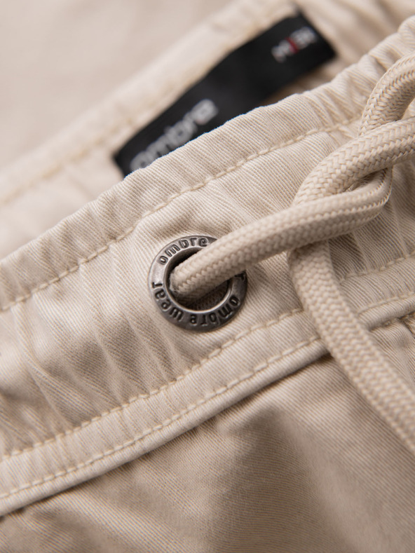 Ombre Clothing Férfi laza szabású rövidnadrág cargo zsebbel - krém