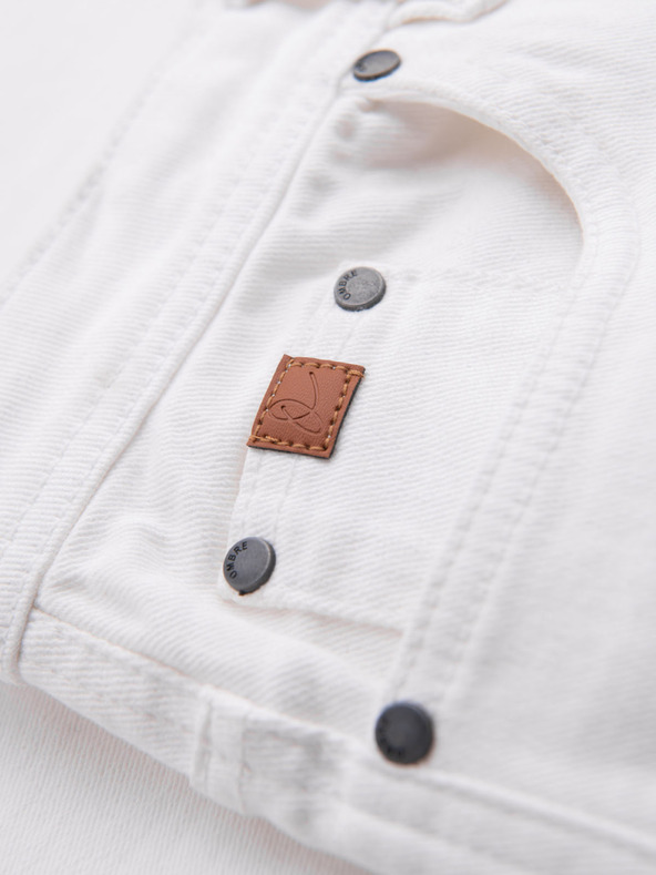 Ombre Clothing Férfi farmer rövidnadrág klasszikus szabással - fehér