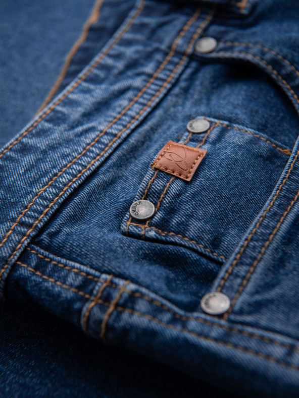 Ombre Clothing Férfi farmer rövidnadrág klasszikus szabással - sötétkék