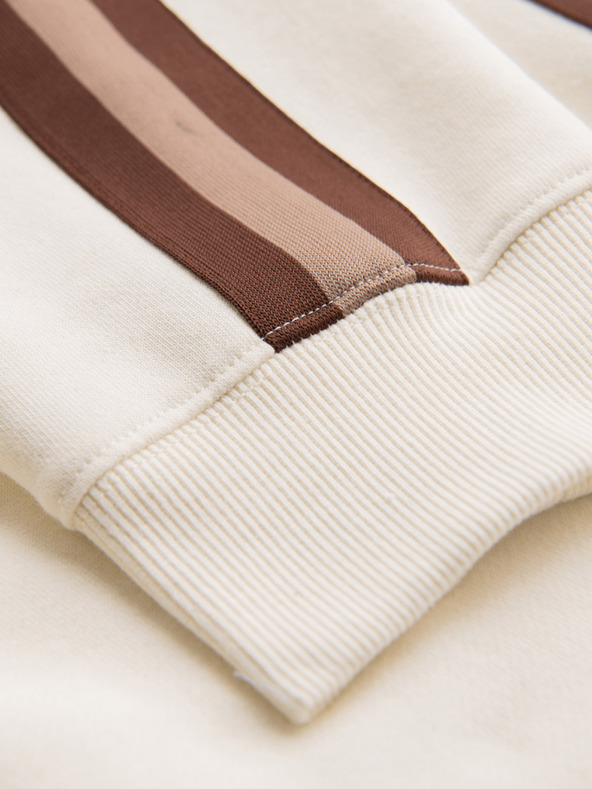 Ombre Clothing Férfi melegítőnadrág szegéllyel és bordázott szegélyű szárral - krém