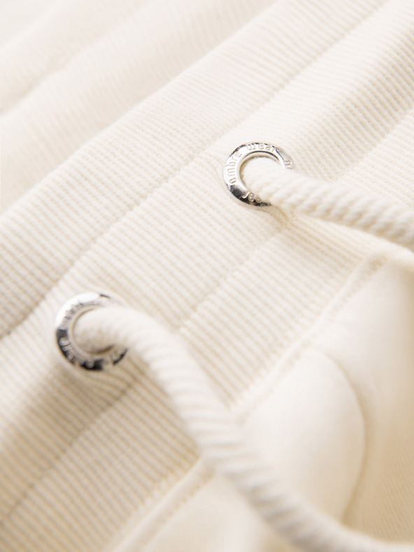 Ombre Clothing Férfi melegítőnadrág szegéllyel és bordázott szegélyű szárral - krém