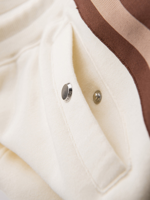 Ombre Clothing Férfi melegítőnadrág szegéllyel és bordázott szegélyű szárral - krém