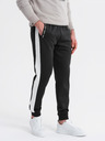 Ombre Clothing Férfi melegítőnadrág kontrasztos szegéllyel - fekete