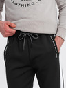 Ombre Clothing Férfi melegítőnadrág kontrasztos szegéllyel - fekete