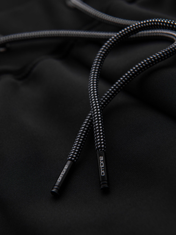 Ombre Clothing Férfi melegítőnadrág kontrasztos szegéllyel - fekete