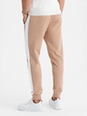 Ombre Clothing Férfi jogger melegítőnadrág kontrasztos csíkokkal - bézs