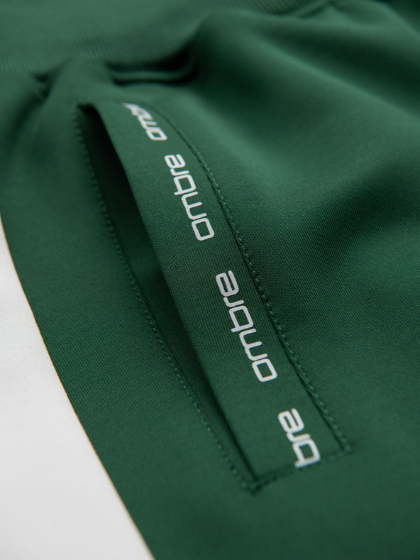 Ombre Clothing Férfi melegítőnadrág kontrasztos szegéllyel - sötétzöld