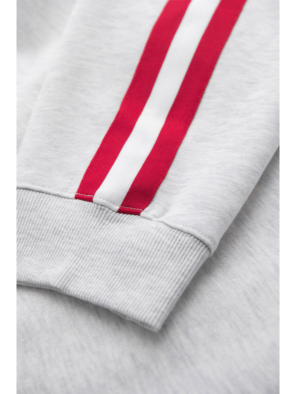 Ombre Clothing Férfi melegítőnadrág szegéllyel és bordázott szárakkal - szürke melange