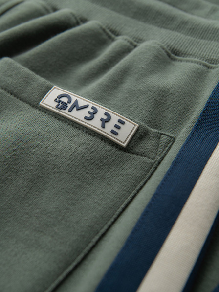 Ombre Clothing Férfi melegítőnadrág szegéllyel és bordázott szárral - olíva