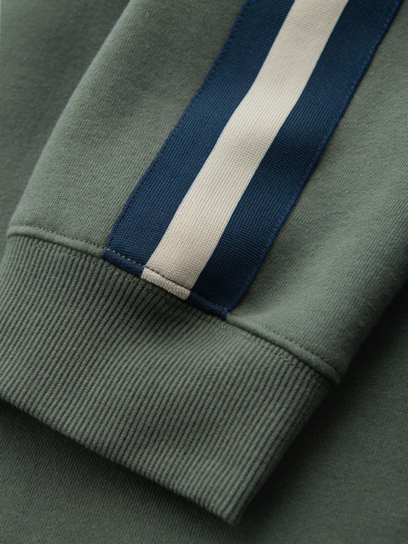 Ombre Clothing Férfi melegítőnadrág szegéllyel és bordázott szárral - olíva