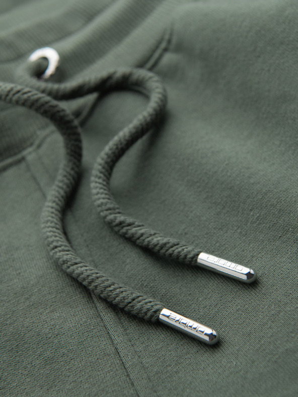 Ombre Clothing Férfi melegítőnadrág szegéllyel és bordázott szárral - olíva