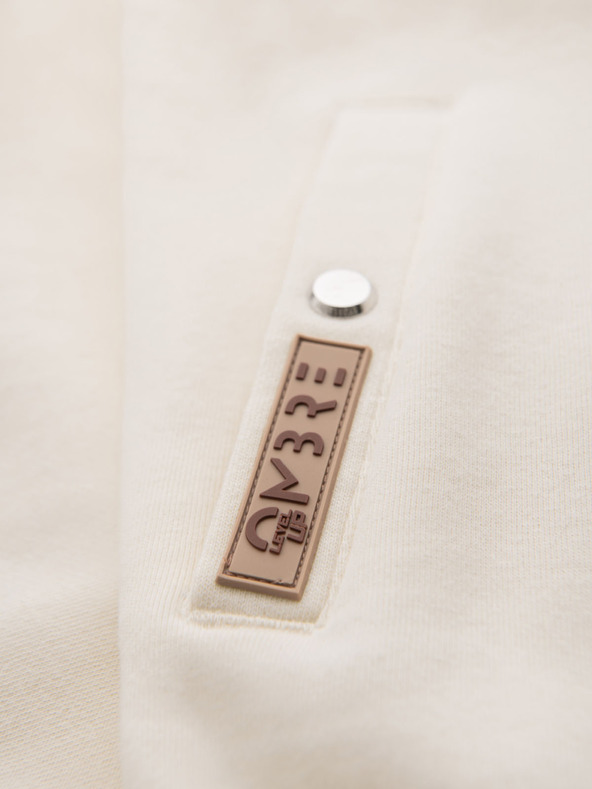 Ombre Clothing Férfi pulóver magas gallérral és szegéllyel - krém