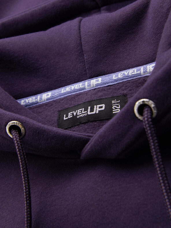 Ombre Clothing Unisex kapucnis pulóver zsebbel - lila