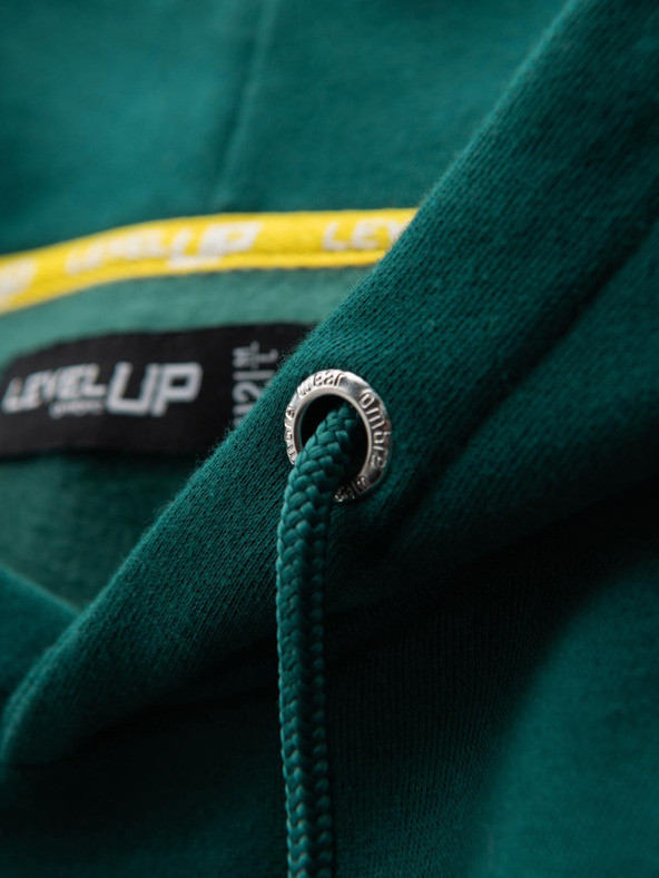 Ombre Clothing Unisex kapucnis pulóver zsebbel - sötétzöld