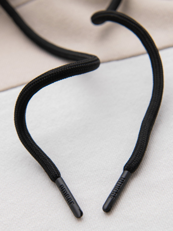 Ombre Clothing Férfi pamut kapucnis pulóver kontrasztos elemekkel - bézs