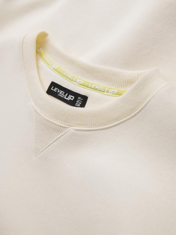 Ombre Clothing Klasszikus unisex kerek nyakú pulóver - krém