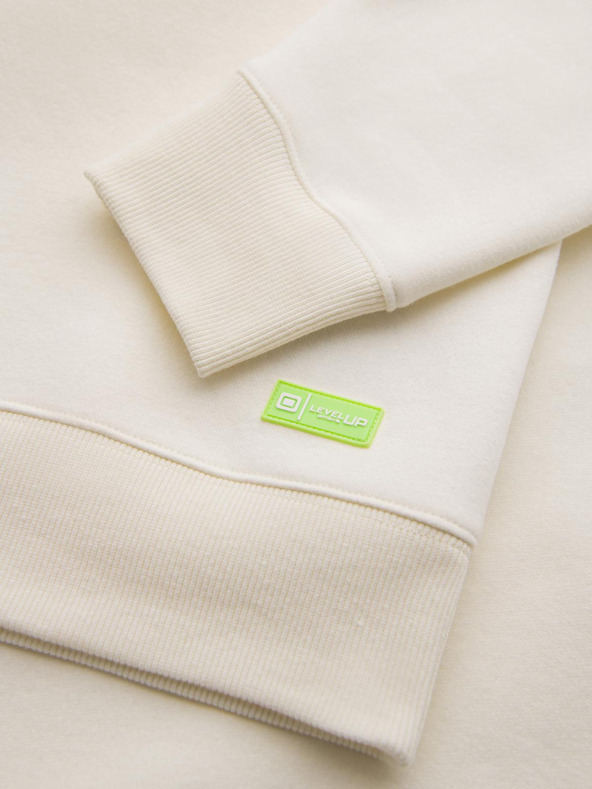 Ombre Clothing Klasszikus unisex kerek nyakú pulóver - krém