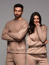 Ombre Clothing Klasszikus unisex kerek nyakú pulóver - barna