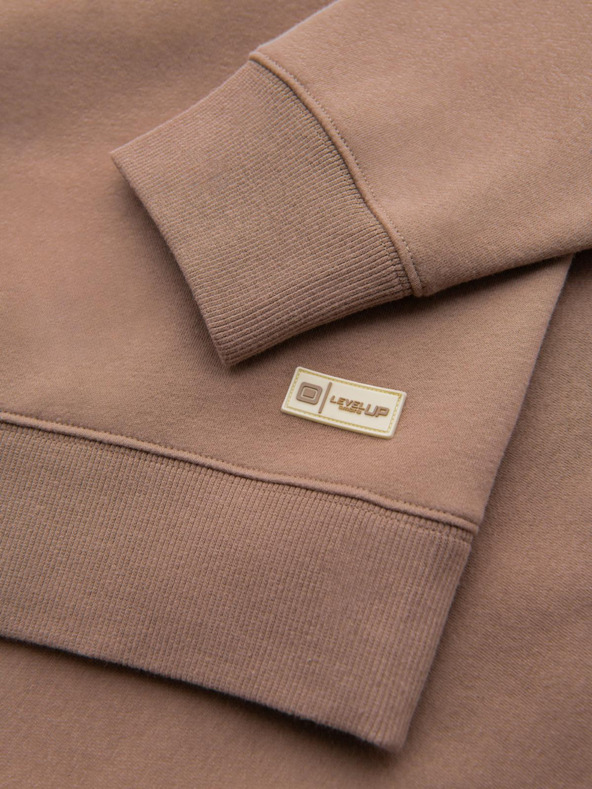 Ombre Clothing Klasszikus unisex kerek nyakú pulóver - barna