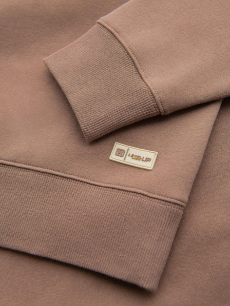 Ombre Clothing Klasszikus unisex kerek nyakú pulóver - barna