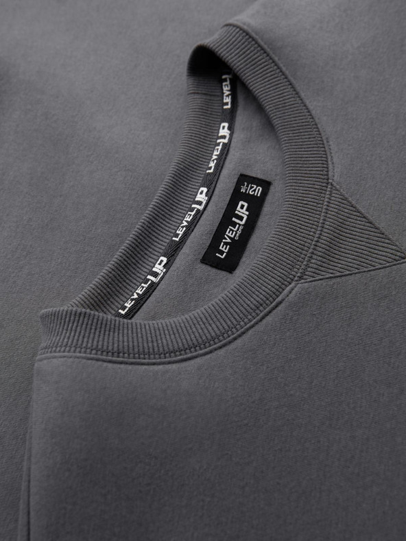 Ombre Clothing Unisex klasszikus kerek nyakú pulóver - szürke