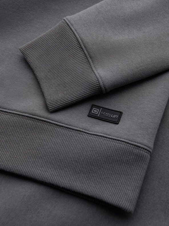 Ombre Clothing Unisex klasszikus kerek nyakú pulóver - szürke