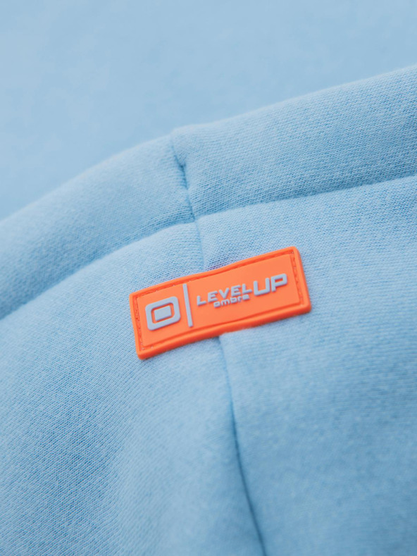 Ombre Clothing Unisex kapucnis pulóver zsebbel - kék