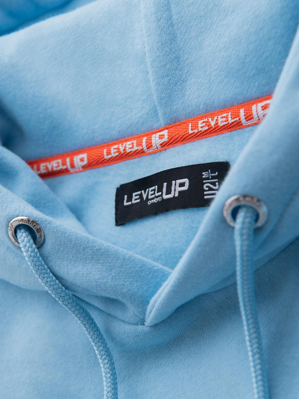 Ombre Clothing Unisex kapucnis pulóver zsebbel - kék